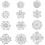 Ensemble de 12 broches en strass transparent argentées 1