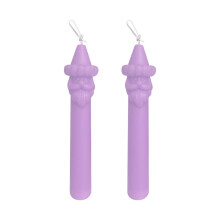 Long Pole Candles Light Purple Festive Decor 6 pcs