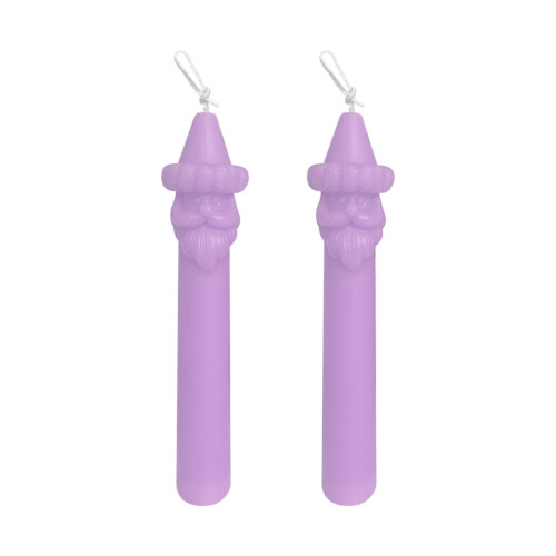 Long Pole Candles Light Purple Festive Decor 6 pcs