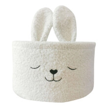 Panier de Pâques en peluche lapin organisateur 15 x 25 cm