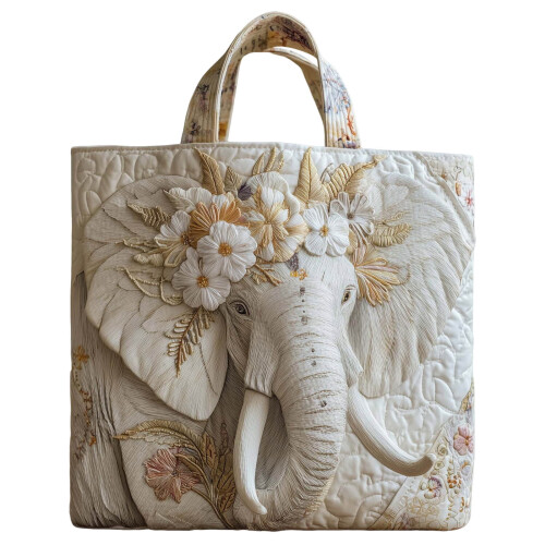 Gesteppte Schultertasche für Damen mit Blumenmuster