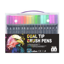HauiWeiLyai 60 Colors Dual Tip Acrylic Paint Pens Markers, Premium Paint Pens, Portable Marker Pens for Wooden Canvas Stone Rock Glass Ceramic
