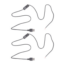 USB-virtajohto, 22 AWG, paljas johto, 2-nastainen, kytkimellä, 5 V, 1 A