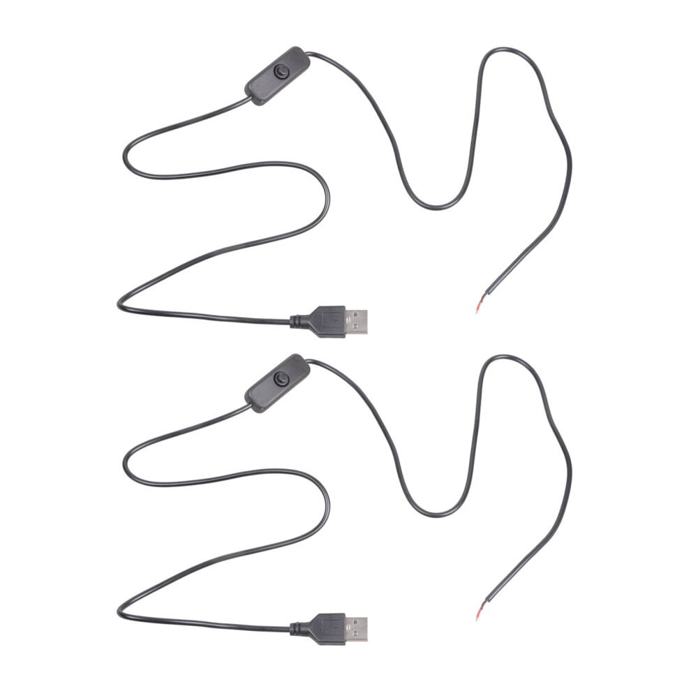 2 Pin Bare Wire Usb Power Cord 22Awg Tinned Tip With Switches 5V/1A Support Cable Power Lines Plastic Texture For Repair 9083649305676