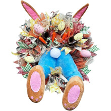 Guirlanda de coelhinho da Páscoa com orelhas e formato de bumbum, decoração de primavera para porta.