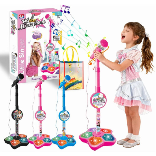 Star Karaoke Microphone with Stand Pink 1pc