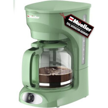 12-Cup Green Drip Coffee Maker w/ Borosilicate Carafe, Auto-Off, Reusable Filter, Anti-Drip, Keep-Warm, Clear Water Window