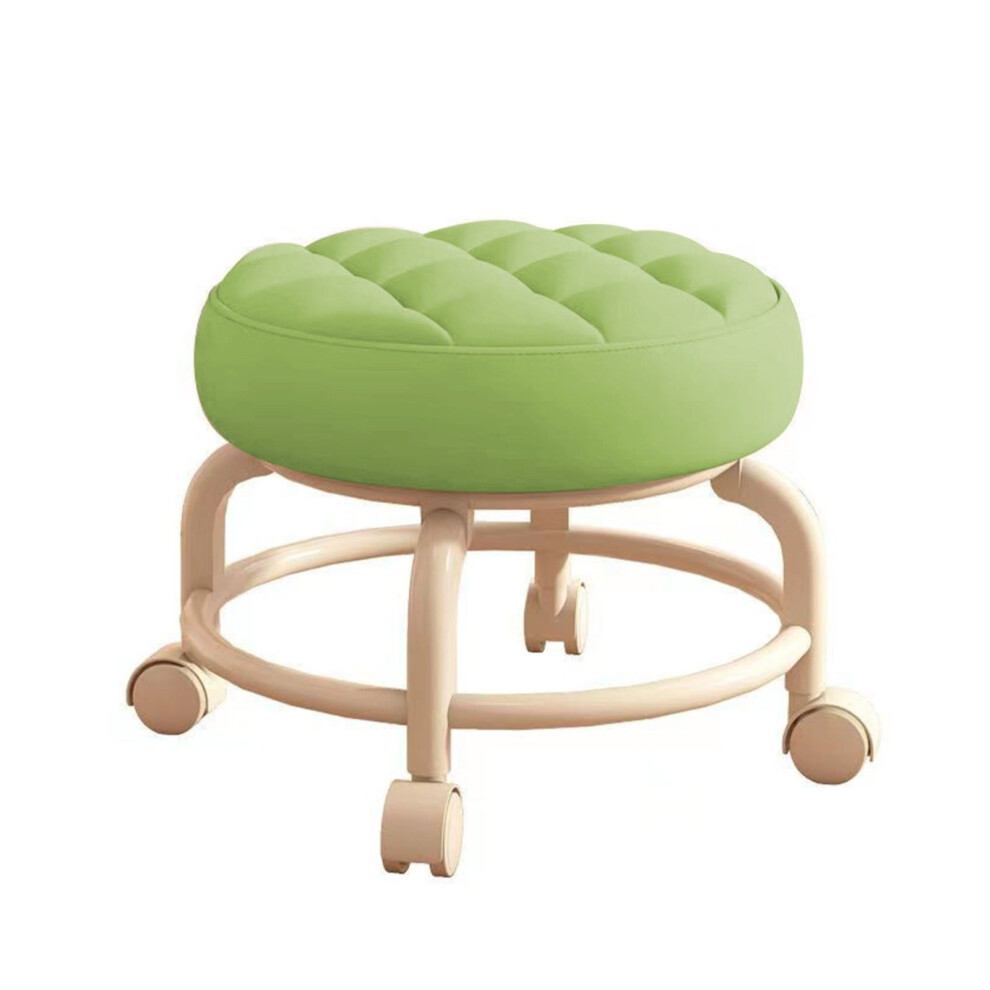 Heavy-Duty Adjustable Mobile Stool With 360 Swivel Wheels & Leather Seat Â Ideal For Workshops, Garages, Home Offices Black 9071309029888