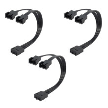 PWM Fan Splitter 4Pin Adapter Cable 1 to 2 Computer CPU Fan Splitter PC Fan Extension Power Cable Fan Cooling Y Splitter