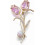 Blomsterbroche til kvinder med rhinsten og krystalperle 1