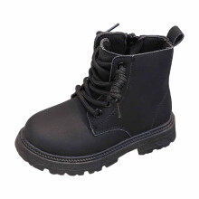 Girls Ankle Boots, Soft Sole Short Boots, British Style, Casual & Dressy, Toddler Boots, Z04 Black, 9.5–10 Years
