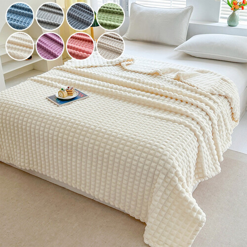 Purple Fleece Sofa Throw Blanket 79x71 in