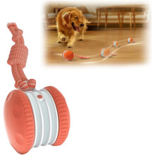 Pelota interactiva rodante para perros con cuerda, recargable.