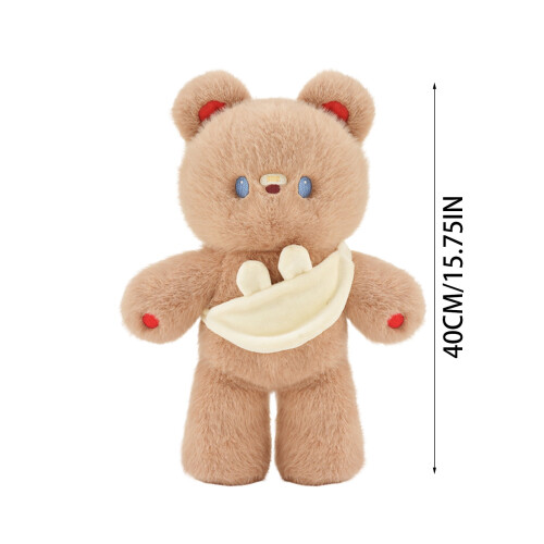 Urso de pelúcia com bolsa de ombro, 40 cm (15,7 polegadas), azul 1
