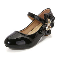 Girls Shoes,Girls Mary Jane Sandals with Heels Casual Dress Up Shoes Lightweight for Kids Performance Wear,Girls Sneakers,08 Black,14.5-15 Years