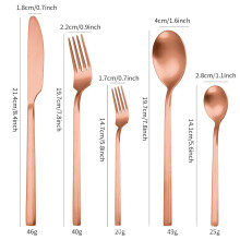 430 Stainless Steel Steak Cutter Fork Spoon Set 5 Piece Square Handle Cutlery
