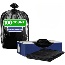 Sacs poubelle noirs ultra-résistants 40-45 gallons, paquet de 100, épaisseur 1,5 mil