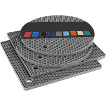 Hot Pads for Kitchen, Silicone Pot Holders for Hot Pots and Pans, Silicone Mats for Kitchen Countertops, Table, Flexible Easy to Wash and Dry, Grey