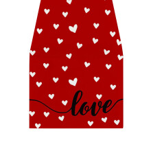 Chemin de table rouge pour la Saint-Valentin, 33 x 89 cm, motif cœurs, idéal pour la cuisine, les fêtes et la décoration intérieure.
