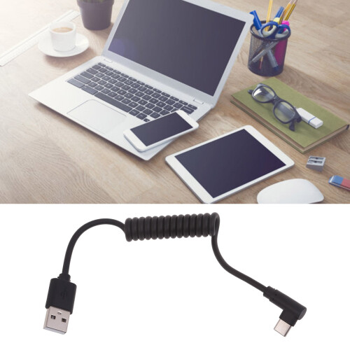 Καλώδιο USB σε Type C με περιέλιξη 90 μοιρών, καλώδιο USB σε USB C με δυνατότητα κλιμάκωσης 1