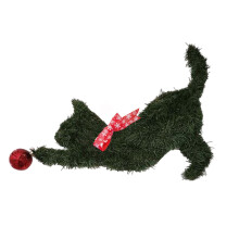 Christmas wreath for dogs and cats with red bow and