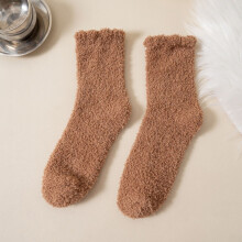 Fuzzy Socks Téli Meleg Zokni Női Puha Harisnya Plüss Korallgyapjú Ajándék Karácsonyra Téli Papucs Alvás, Barna