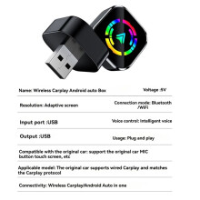 2in1 Wireless Carplay Android Auto AI Box Plug and USB Car Dongle BT WiFi for Wired CarPlay/Andriod Auto Cars