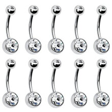Piercing per ombelico in acciaio inossidabile 14G, confezione da 10 pezzi