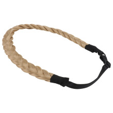 Diadema trenzada tejida a mano color caqui para mujer (1 unidad)