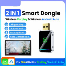 Bezprzewodowy Adapter Carplay 2 w 1 do Systemów IOS/Android Auto Carplay USB Ai Box Carplay Carplay Plug &