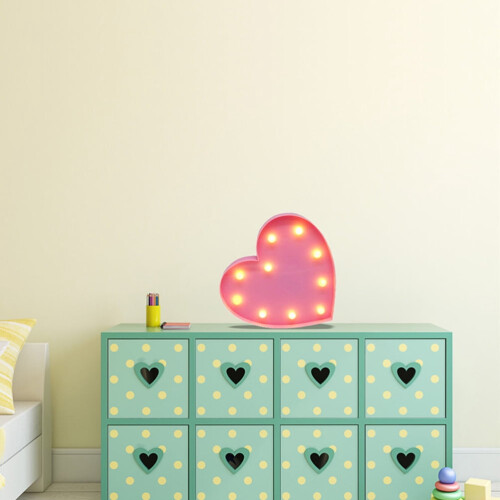 Χαριτωμένο Νυχτερινό Φωτάκι LED με Καρδιά Love Pink ABS1Set Ρομαντική Διακόσμηση Δωματίου 1