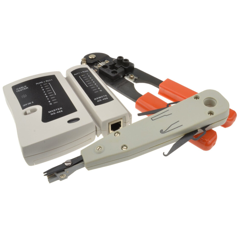 Kenable Networking Rj45 Rj11 Tester With Crimper And Punch Down Tool Kit