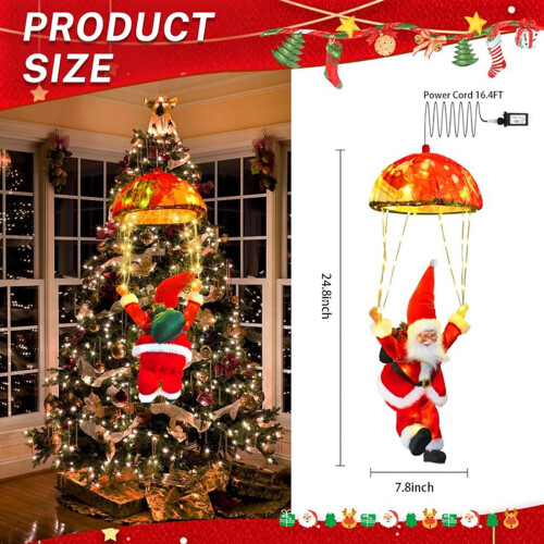 LED Christmas string lights with Santa parachute design 2