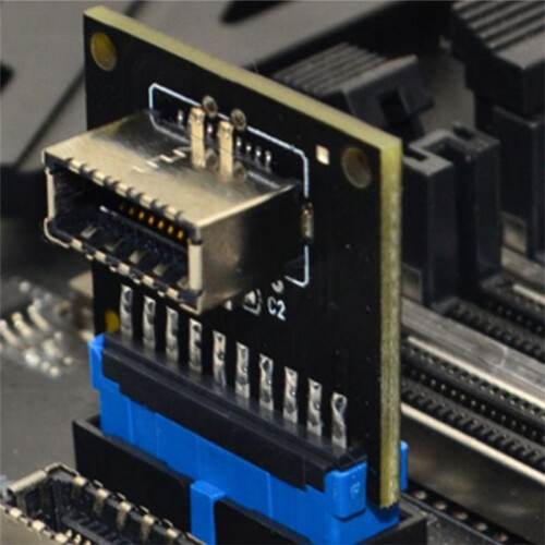 Adaptateur USB 3.0 Interne Vers USB 3.2 Type C Type E Avant, Convertisseur 20 Broches Vers 19 Broches 1