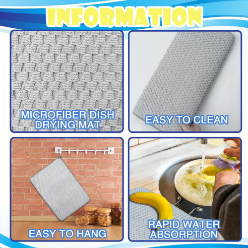 Geschirrtrockenmatte aus Mikrofaser, 2er-Pack, 60 x 45 cm 2