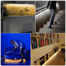 Dimmer PIR Motion Sensor Remote Control 5V 12V 24V 3A for LED Tape Strip Light in Bed Cabinet Garage Corridor USB