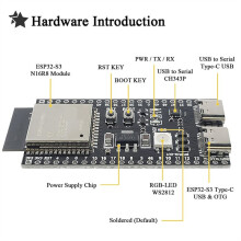 ESP32 S3 N16R8 Development Board with 1.54 Inch TFT Display Speaker Expansion Adapter Kit for DIY AI Type-C Wifi Module