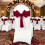 Red satin chair bow ties set elastic back 12 pcs 3