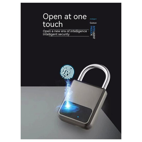 Portable Fingerprints Tuya APP Pad Lock with USB Key Support for Emergency(Grey) 2