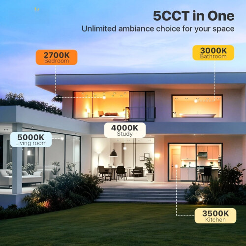 Luminária de embutir dimerizável de 2,4 polegadas, 750 lúmens, 9 W, 2700 K–5000 K 1