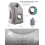 Oreiller de voyage gonflable gris, angle de 45 5