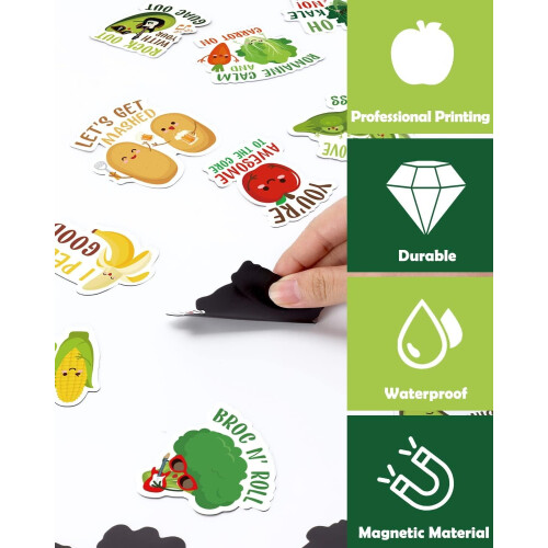 Veggie Fruit Pun Fridge Magnets 16PCS 1