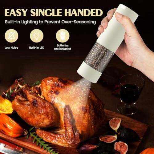Electric Salt and Pepper Grinder Set Adjustable Coarseness 2