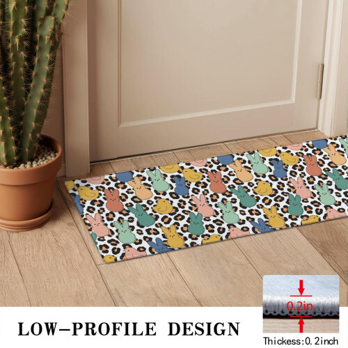 Easter leopard white door mat 16x47 inches 2