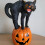 Sort kat og græskarhoved blæseform Halloween-dekoration 1 stk. 4