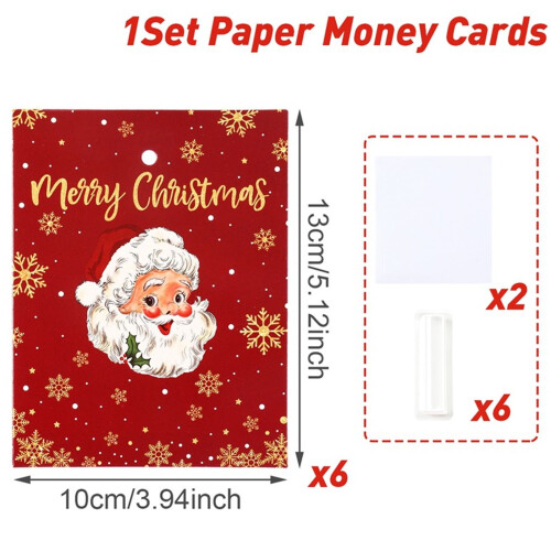 Θήκη για Κάρτες Santa Money – Πτυσσόμενη Χριστουγεννιάτικη Δωροκάρτα, 6 2