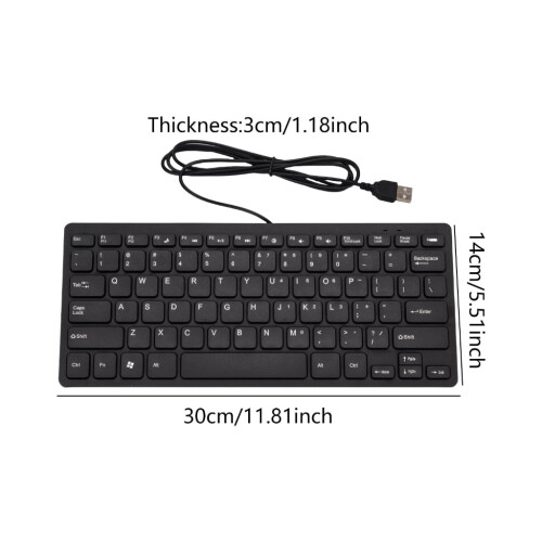Πληκτρολόγιο USB με καλώδιο 72 πλήκτρων, αθόρυβη ανάδραση με αφή, εξοικονόμηση 1