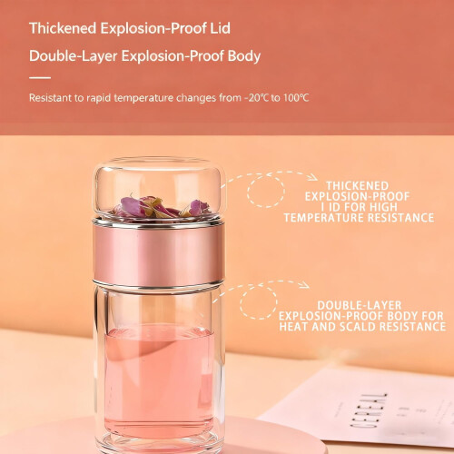 Infuseur à thé en verre à double compartiment 280 ml 1