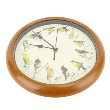 10 Inch Brown Wall Clock — Silent, Cuckoo Bird Calls, Indoor & Christmas