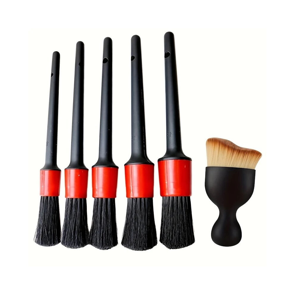 6Pcs Ultra-Soft Boar Hair Car Detailing Brush Set Â Interior & Exterior Cleaning Kit, Compatible With All Cars 9485826568889